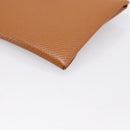 HERMES Bastia Coin Purse Leather Brown Auth 204796M-10