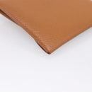 HERMES Bastia Coin Purse Leather Brown Auth 204796M-11