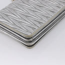 Miu Miu Matelasse Chain Shoulder Bag Leather Silver Auth 204797A-17