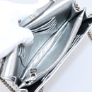 Miu Miu Matelasse Chain Shoulder Bag Leather Silver Auth 204797A-10