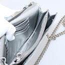 Miu Miu Matelasse Chain Shoulder Bag Leather Silver Auth 204797A-20