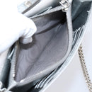 Miu Miu Matelasse Chain Shoulder Bag Leather Silver Auth 204797A-11