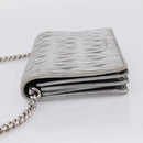 Miu Miu Matelasse Chain Shoulder Bag Leather Silver Auth 204797A-3