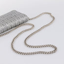 Miu Miu Matelasse Chain Shoulder Bag Leather Silver Auth 204797A-7