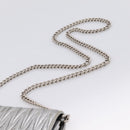 Miu Miu Matelasse Chain Shoulder Bag Leather Silver Auth 204797A-8
