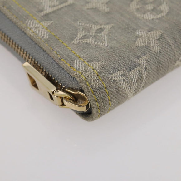 LOUIS VUITTON Monogram denim Zippy Wallet Wallet Gray M13214 LV Auth 204799M