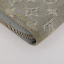 LOUIS VUITTON Monogram denim Zippy Wallet Wallet Gray M13214 LV Auth 204799M-16