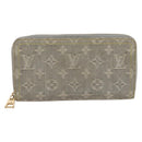 LOUIS VUITTON Monogram denim Zippy Wallet Wallet Gray M13214 LV Auth 204799M-13