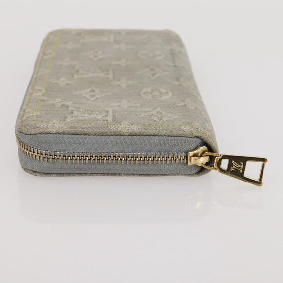 LOUIS VUITTON Monogram denim Zippy Wallet Wallet Gray M13214 LV Auth 204799M