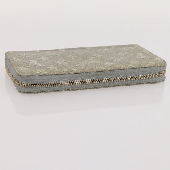 LOUIS VUITTON Monogram denim Zippy Wallet Wallet Gray M13214 LV Auth 204799M
