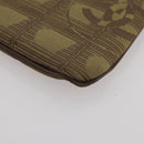CHANEL New Travel Line Clutch Bag Canvas Brown CC Auth 204800A-14