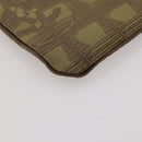 CHANEL New Travel Line Clutch Bag Canvas Brown CC Auth 204800A-15