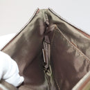 CHANEL New Travel Line Clutch Bag Canvas Brown CC Auth 204800A-19