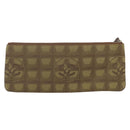 CHANEL New Travel Line Clutch Bag Canvas Brown CC Auth 204800A-2
