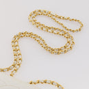 CHANEL Chain Shoulder Bag Caviar Skin White Gold CC Auth 204805-16