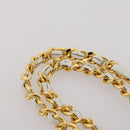 CHANEL Chain Shoulder Bag Caviar Skin White Gold CC Auth 204805-10