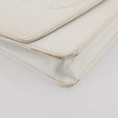 CHANEL Chain Shoulder Bag Caviar Skin White Gold CC Auth 204805-18