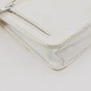 CHANEL Chain Shoulder Bag Caviar Skin White Gold CC Auth 204805-20