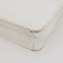 CHANEL Chain Shoulder Bag Caviar Skin White Gold CC Auth 204805-21