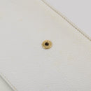 CHANEL Chain Shoulder Bag Caviar Skin White Gold CC Auth 204805-24