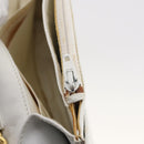 CHANEL Chain Shoulder Bag Caviar Skin White Gold CC Auth 204805-29
