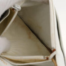 CHANEL Chain Shoulder Bag Caviar Skin White Gold CC Auth 204805-30