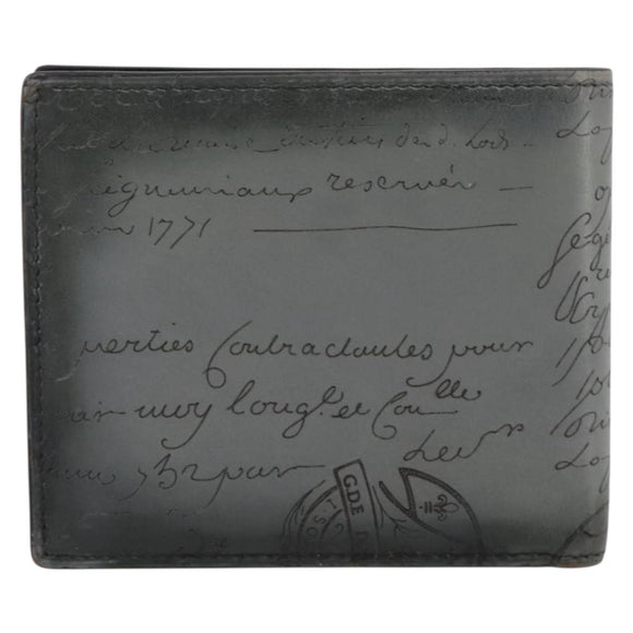 Berluti Wallet Leather Gray Auth 204806M