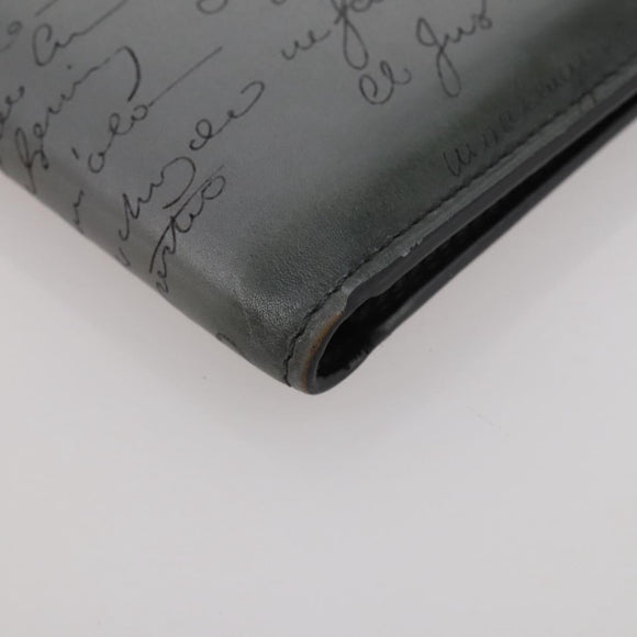 Berluti Wallet Leather Gray Auth 204806M