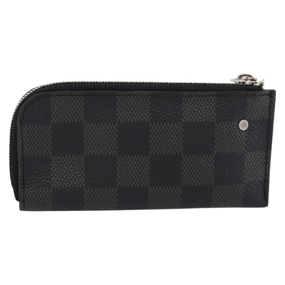 LOUIS VUITTON Damier Graphite Pochette Cles Coin Purse N60155 LV Auth 204807A