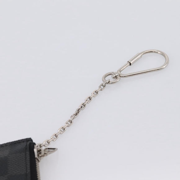 LOUIS VUITTON Damier Graphite Pochette Cles Coin Purse N60155 LV Auth 204807A