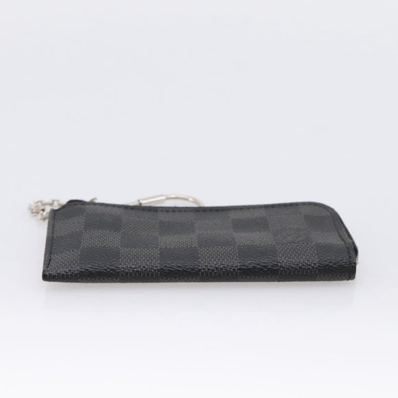LOUIS VUITTON Damier Graphite Pochette Cles Coin Purse N60155 LV Auth 204807A