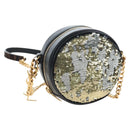 SAINT LAURENT Chain Shoulder Bag Sequin Black Gold Tone Auth 204808SAM-1