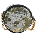 SAINT LAURENT Chain Shoulder Bag Sequin Black Gold Tone Auth 204808SAM-3