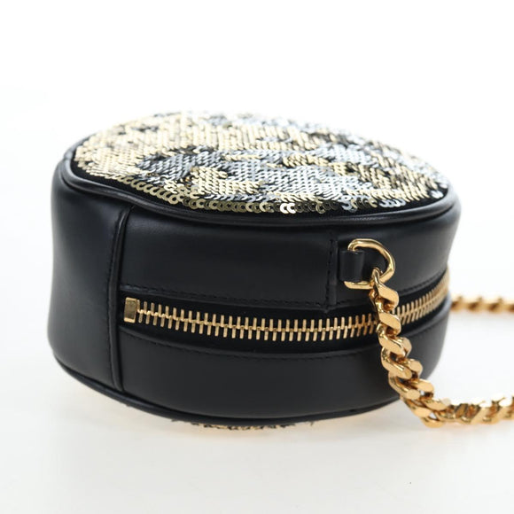 SAINT LAURENT Chain Shoulder Bag Sequin Black Gold Tone Auth 204808SAM