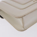 BVLGARI Serpenti Chain Shoulder Bag Patent Leather White Gold Auth 204809A-18