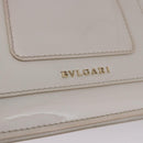 BVLGARI Serpenti Chain Shoulder Bag Patent Leather White Gold Auth 204809A-20