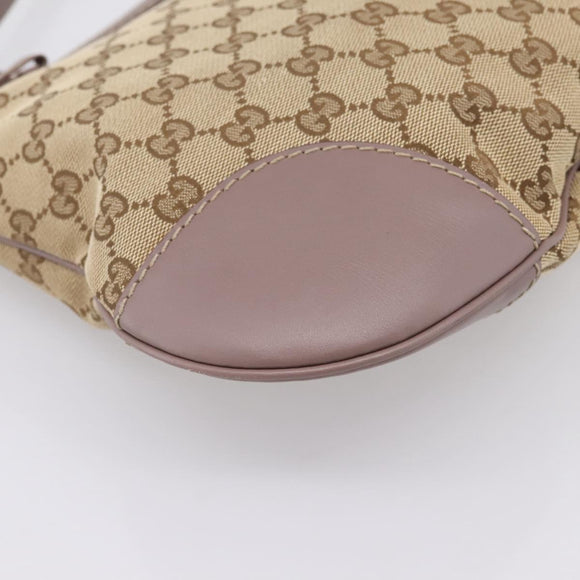 GUCCI GG Canvas Mayfair Shoulder Bag Beige Gold 257065 Auth 204812