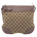 GUCCI GG Canvas Mayfair Shoulder Bag Beige Gold 257065 Auth 204812-2