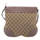 GUCCI GG Canvas Mayfair Shoulder Bag Beige Gold 257065 Auth 204812-3