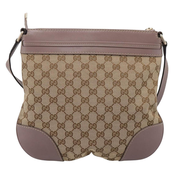 GUCCI GG Canvas Mayfair Shoulder Bag Beige Gold 257065 Auth 204812