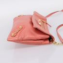 BALENCIAGA Giant Envelope Shoulder Bag Leather Pink Gold Auth 204813A-4
