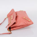 BALENCIAGA Giant Envelope Shoulder Bag Leather Pink Gold Auth 204813A-5