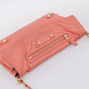 BALENCIAGA Giant Envelope Shoulder Bag Leather Pink Gold Auth 204813A-6