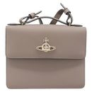 Vivienne Westwood Hand Bag Leather 2way Gray Gold Auth 204819V-13