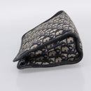 Christian Dior Trotter Canvas Clutch Bag Navy Silver Auth 204822-4