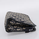 Christian Dior Trotter Canvas Clutch Bag Navy Silver Auth 204822-5