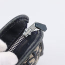 Christian Dior Trotter Canvas Clutch Bag Navy Silver Auth 204822-7
