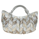 Miu Miu Hand Bag Leather 2way Silver Auth 204825A-5