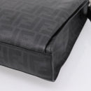 FENDI Zucca Canvas Shoulder Bag PVC Black Silver Auth 204826A-14