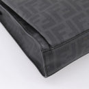 FENDI Zucca Canvas Shoulder Bag PVC Black Silver Auth 204826A-15